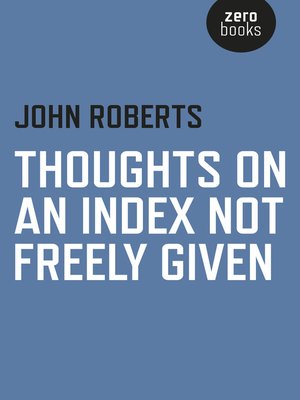 cover image of Thoughts on an Index Not Freely Given